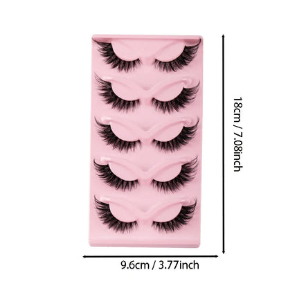 5 Pairs Cat Eye Lashes Faux